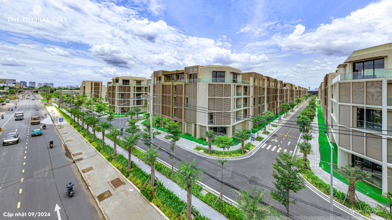 Dãy nhà phố thương mại Soho tại The Global City với thiết kế kiến trúc độc đáo từ Foster + Partners.