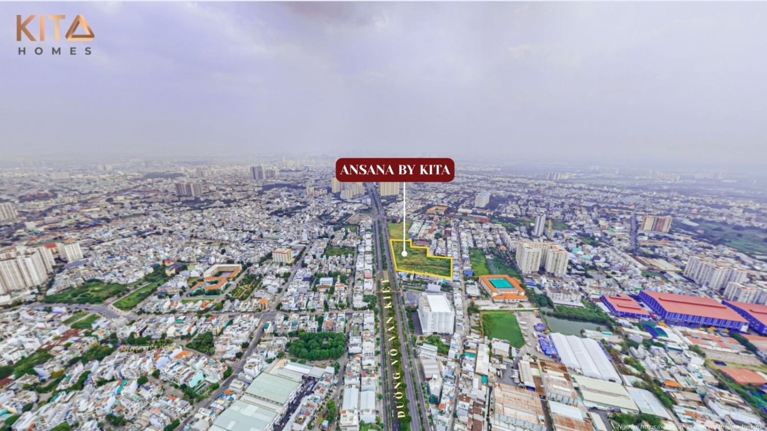 Sơ đồ vị trí đắc địa và khả năng kết nối giao thông của dự án Ansana by Kita trên đại lộ Võ Văn Kiệt.