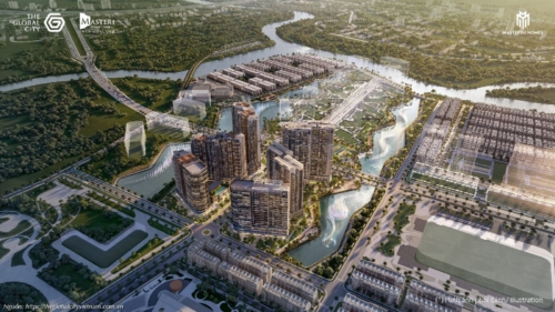 Phối cảnh tổng thể đại đô thị Masteri Cosmo Central tại The Global City Quận 2, Phường Bình Trưng