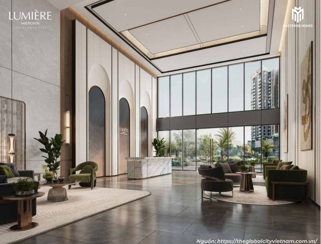 Sảnh đón Khách Lobby Chuẩn 6 Sao Lộng Lẫy Tại Lumière Midtown