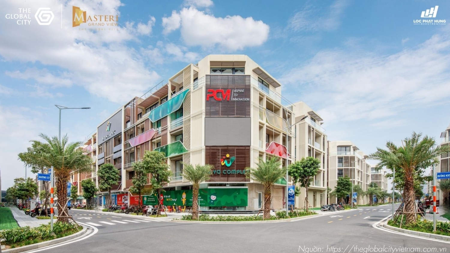 Dãy Shophouse và tiện ích thương mại hiện hữu tại Masteri Grand View The Global City