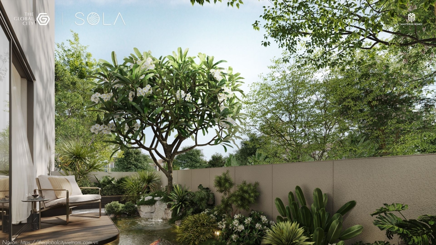 Thiết kế nội thất sang trọng dãy biệt thự song lập phân khu Sola Villa The Global City Quận 2.