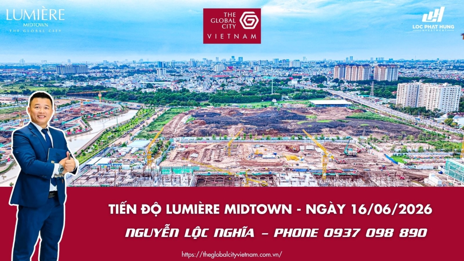 Tiến độ Lumière Midtown ngày 16.06.2026 đại đô thị The Global City