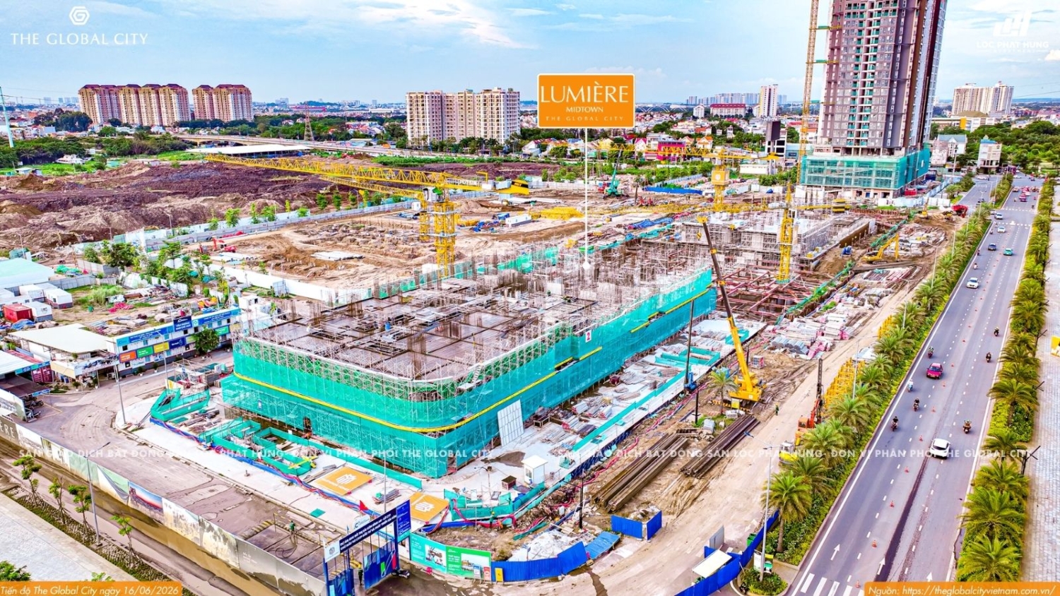 Tiến độ Lumière Midtown ngày 16.06.2026 đại đô thị The Global City