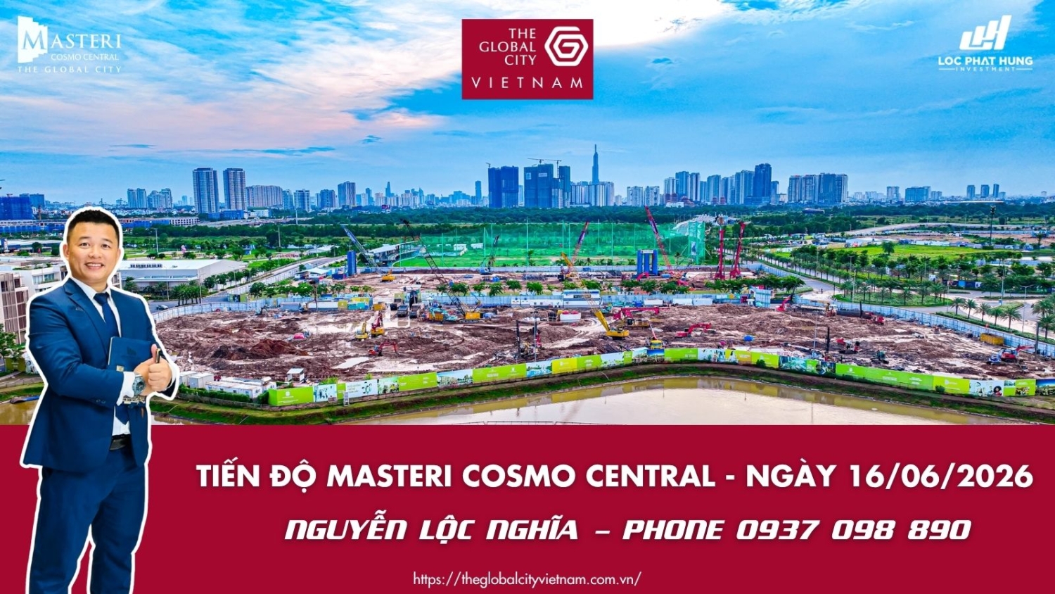 Tiến độ Masteri Cosmo Central ngày 16.06.2026 phân khu CT4