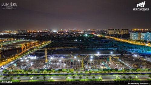 Công trường Masterise Lumière Midtown nhộn nhịp thi công những ngày đầu tháng 02/2026. Hotline 0937.098.890