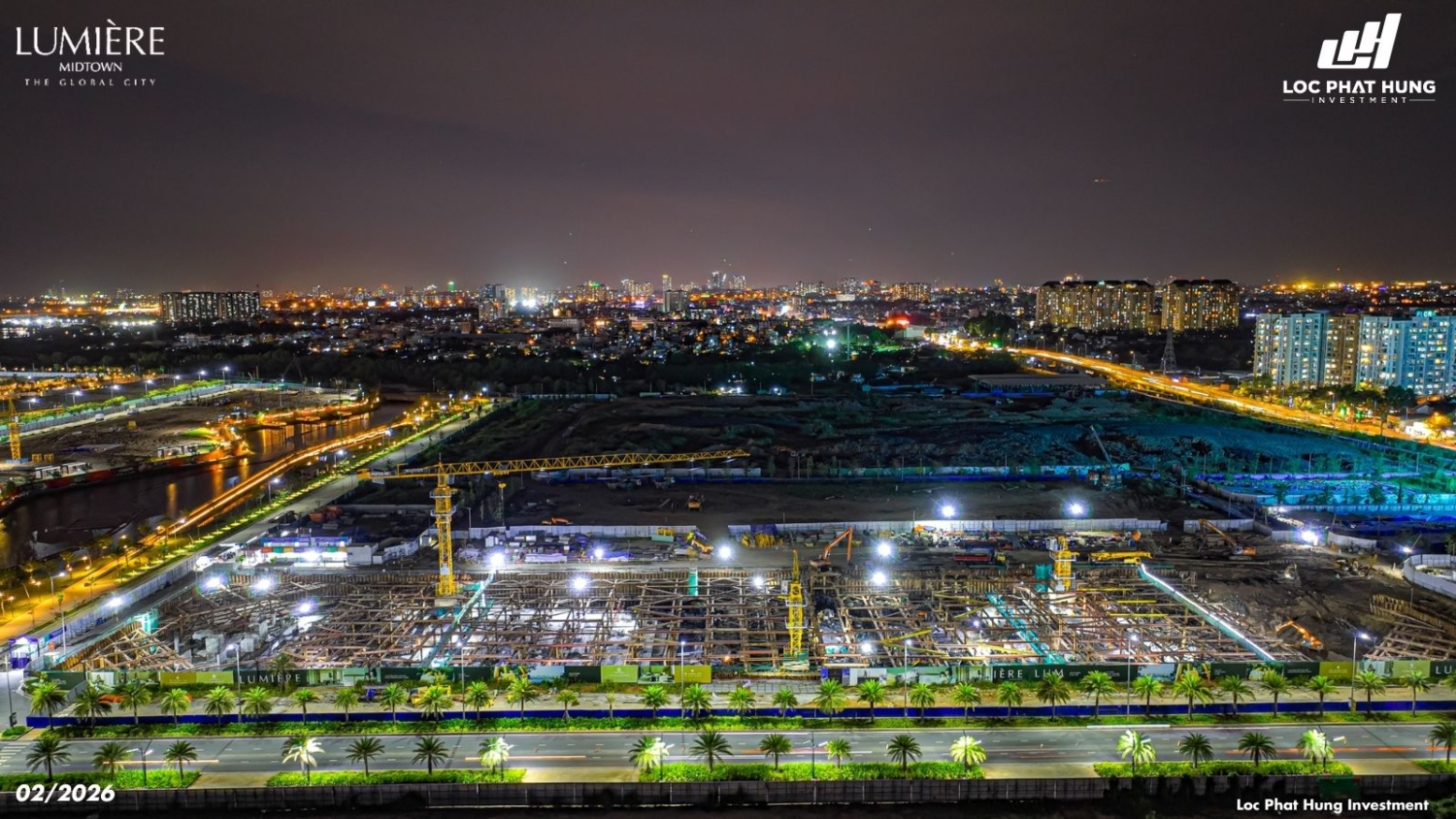 Công trường Masterise Lumière Midtown nhộn nhịp thi công những ngày đầu tháng 02/2026. Hotline 0937.098.890
