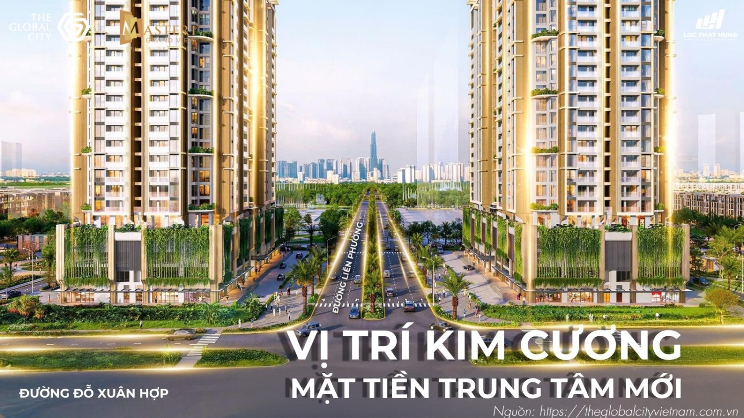 Vị trí kim cương Masteri Grand View - Mặt tiền Đỗ Xuân Hợp và Liên Phường The Global City