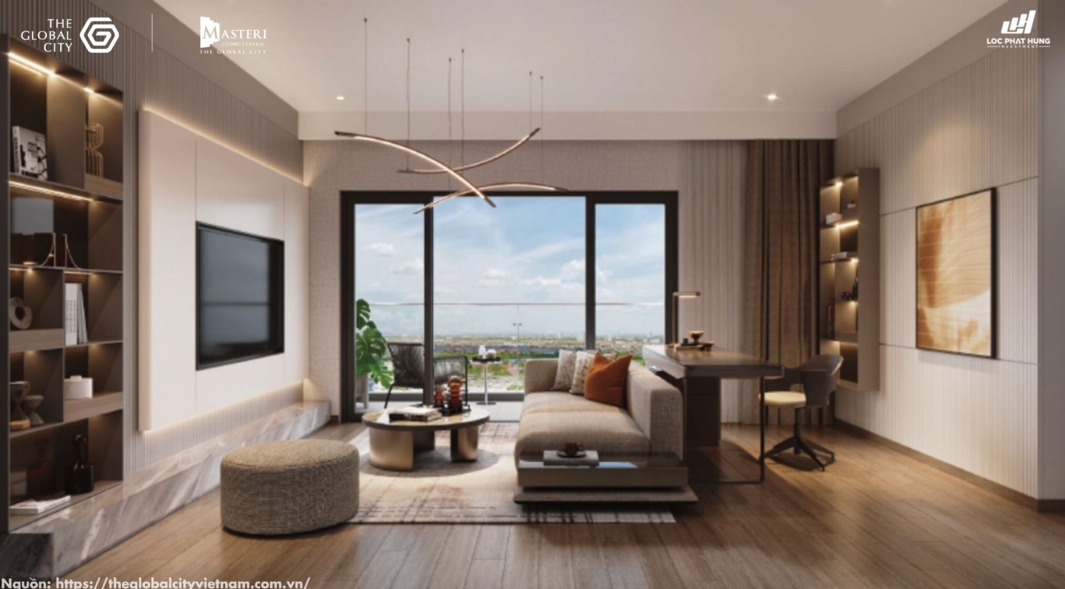 Thiết kế nội thất phòng khách hiện đại và sang trọng tại Nexus Zone CT3