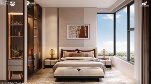 Không gian phòng ngủ tinh tế và ấm cúng tại căn hộ Nexus Zone CT3