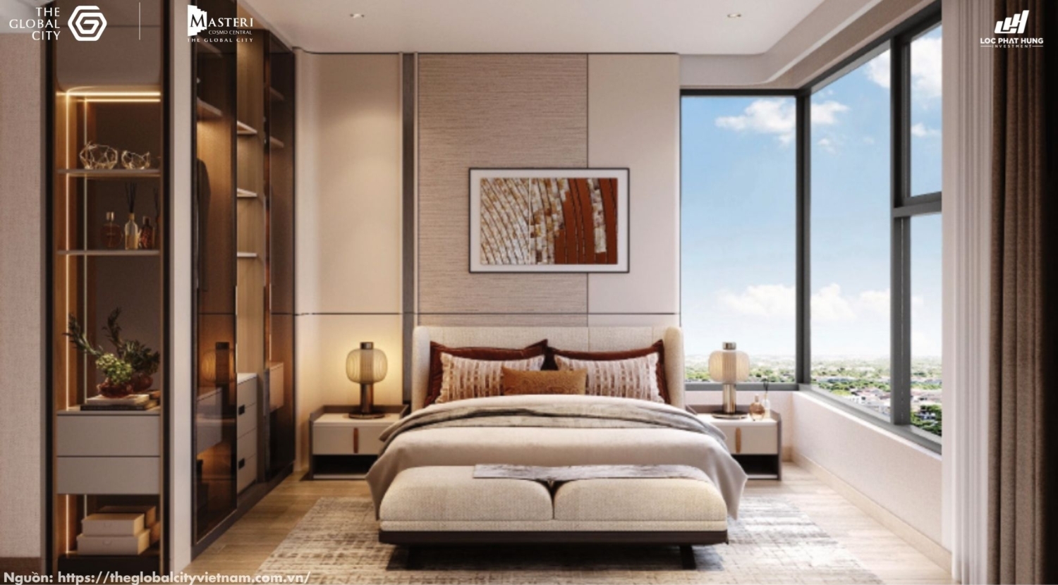 Không gian phòng ngủ tinh tế và ấm cúng tại căn hộ Nexus Zone CT3