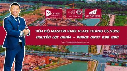 Hình ảnh thực tế tiến độ thi công móng hầm và dựng cẩu tháp đồng loạt tại phân khu Masteri Park Place Khu CT5 tháng 05.2026