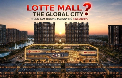 Phối cảnh trung tâm thương mại Lotte Mall quy mô 123.000m2 tại đại đô thị The Global City