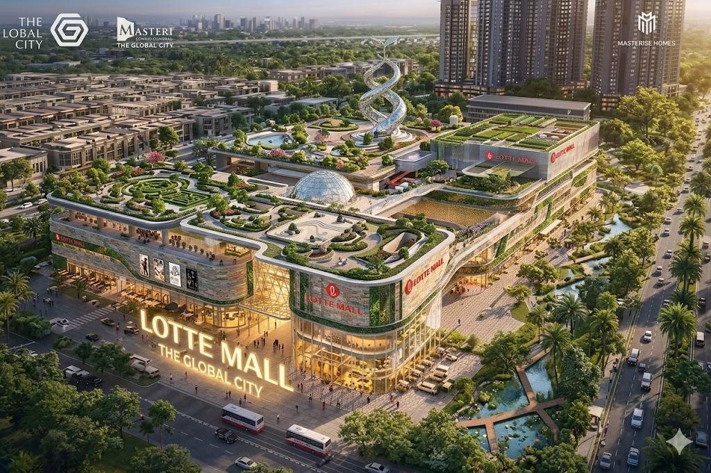 Phối cảnh trung tâm thương mại Lotte Mall quy mô 123.000m2 tại đại đô thị The Global City